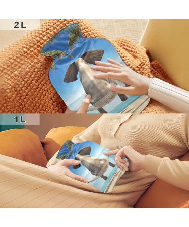 Elephant Hammock Beach Hot Water Bottle with Cover - 1L Pain Relief Bag for Back Pain & Hot/Cold Therapy | BPA-Free - Buy Online on GoSupps.com