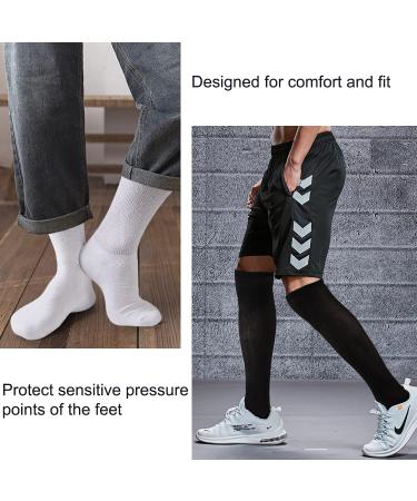 Athlemo Men's Bamboo Diabetic Over Knee Socks - 4 Pack, Black/White, Size 10-13 - Buy Online on GoSupps.com