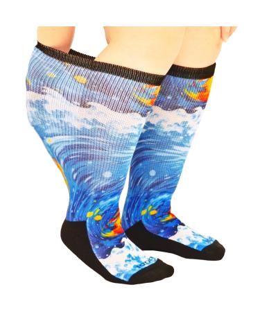 Gooi Extra Wide Diabetic Socks for Swollen Feet Colorful Diabetics Socks for Men Plus Size 13-15 10-13 9-12 Seamless Soft Stretch Bariatric Edema Neuropathy Cast Nano calcetines para diab ticos hombre