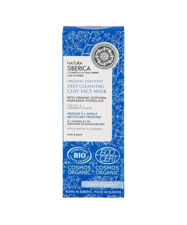 Natura Siberica Organic Deep Cleansing Clay Face Mask for Oily/Combination Skin | 75 ml - Certified Organic Skincare - Buy Online on GoSupps.com