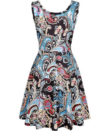 Shop Haiorziyoudamen Women's Summer Dress - Sexy Loose Plain A-Line Mini Skirt Printed Kneling Casual & Stylish - Multicolored - Buy Online on GoSupps.com