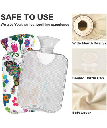 Spring Hot Water Bottle with Cover - 1L BPA Free - Small Pain Relief Hot Water Bag for Headaches Neck & Shoulders - Buy Online on GoSupps.com
