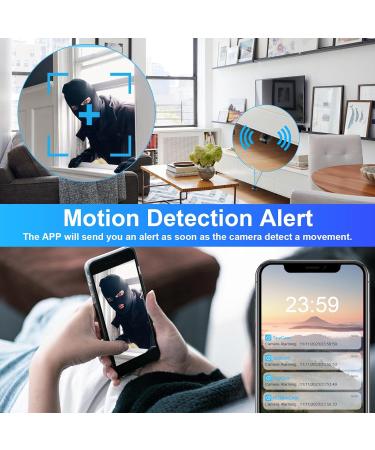1080P WiFi Spy Camera Hidden Camera with Motion Detection Wireless Indoor Small Security Video Camera for Smart Home Surveillance Micro Secret Nanny Long-lasting Battery Spy Cam with App Control - Buy Online on GoSupps.com