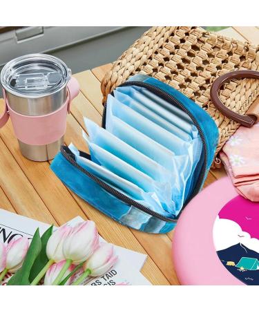 Whale Print Menstrual Pad Bag with Zipper - Stylish Tampons Collection Pouch for Women & Girls - Buy Online on GoSupps.com