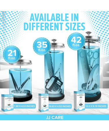 JJ CARE Disinfectant Jar (21 oz) with Removable Basket and Stainless Steel Cap - Ideal for Salon, Manicure Implements, and Barber Tools - Buy Online on GoSupps.com