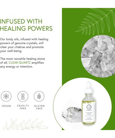 Honeybee Gardens Crystal Infused Body Oil, Clear Quartz, Organic, Moisturizing, Non-Greasy, for All Skin Types, 2 Fl Oz 2 Fl Oz (Pack of 1) - Buy Online on GoSupps.com
