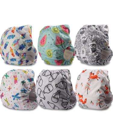 Littles and Bloomz Baby Reusable Pocket Cloth Diapers - Standard Popper Design (6 Pack) - Buy Online on GoSupps.com