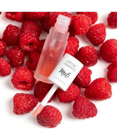 M LI Organic Lip Oil with Hyaluronic Acid | Non-Sticky Natural Lip Gloss for Moisturizing & Revitalizing | Clear Raspberry Flavor - Buy Online on GoSupps.com