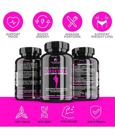 Forskolin Diet Pills for Women & Men - Weight & Fat Reduction Support - Energy & Fitness Boost - 300mg Pure Coleus Forskohlii Extract - Vegan Formula - Buy Online on GoSupps.com