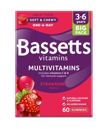 Bassetts Vitamins 3-6 Multivitamin Strawberry 60's 60 Count (Pack of 1)