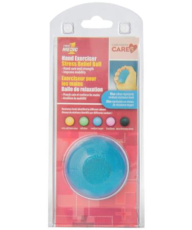 First Medic Hand Exerciser and Stress Relief Ball Medium Blue