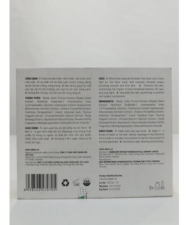 ABERA Gold Anti-Wrinkle Ampoule Anti-Aging Serum For All Skin Type with Peach Extract and Hyaluronic Acid Skin Firming & Firming Serum Hydrating Serum (1 Ampoule) - Buy Online on GoSupps.com