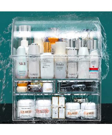 Large Acrylic Makeup Storage Drawers Cabinet Cosmetic Organizer Skincare Display Case Beauty Vanity Accessories Countertop Organizer Dustproof (14"H x11.8"W x 6.9"D) 11.8in*14in* 7in - Buy Online on GoSupps.com
