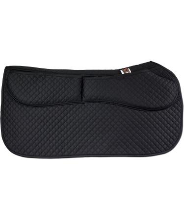 ECP All Purpose Diamond Quilted Therapeutic Contoured Correction Support Western Saddle Pad with Adjustable Memory Foam Black - Buy Online on GoSupps.com