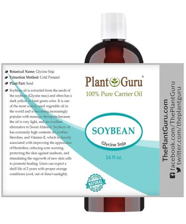 16 oz 100% Pure Soybean Oil Carrier for Skin, Body, Face & Hair Growth - Ideal for Creams, Lotions, Lip Balm - Buy Online on GoSupps.com
