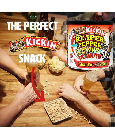 Kickin Carolina Reaper Pepper Honey Spicy Hot Peanuts 12oz - Ultimate Spicy Gourmet Gift Peanuts - Try if You Dare! - Buy Online on GoSupps.com