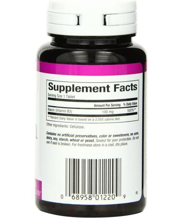 Natural Factors Niacin 100 mg - 90 Tablets for Energy & Healthy Metabolism - Buy Online on GoSupps.com