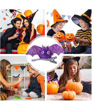 Bat Hair Clips - Fashionable Cartoon Bat Hairpin for Dress Up - Dress Up Cosplay Accessory Halloween Bat Wings Barrettes for Theme Dances Photography Purple - Buy Online on GoSupps.com