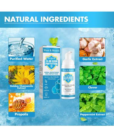 Herbal Whitening Oral Repair Foam - Super Brightening Teeth & Mouth Mousse | 30ml (5PC) - Vegan Tooth Whitening Solution - Buy Online on GoSupps.com