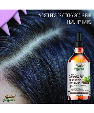 Organic Cold Pressed Jojoba Oil 120ml - Face, Body, Hair, Beard & Nails - Vegan & Cruelty Free - Buy Online on GoSupps.com
