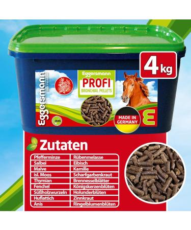Buy EGGERSMANN My Horse Feed Professional Bronchial Pellets - 4kg Supplementary Feed with Natural Herbs for Clear Airways & Cough Support - 1 Pack - Buy Online on GoSupps.com