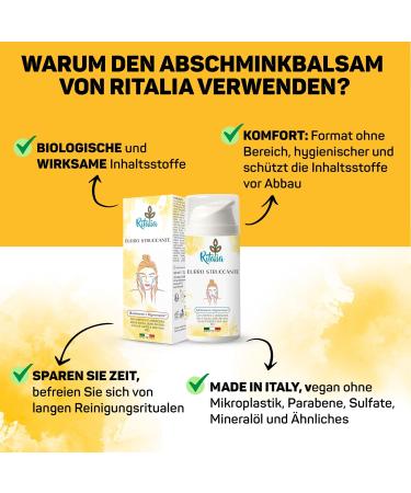 Ritalia Organic Cleansing Balm Gentle Face Cleanser for Eyeliner & Waterproof Mascara Removal - Buy Online on GoSupps.com