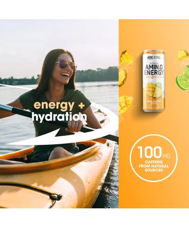 Optimum Nutrition Amino Energy Sparkling Hydration Drink Electrolytes Caffeine Amino Acids BCAAs Sugar Free Mango Pineapple Limeade 12 Fl Oz 12 Pack (Packaging May Vary) Amino Energy Sparkling Mango Pineapple Limead  - Buy Online on GoSupps.com