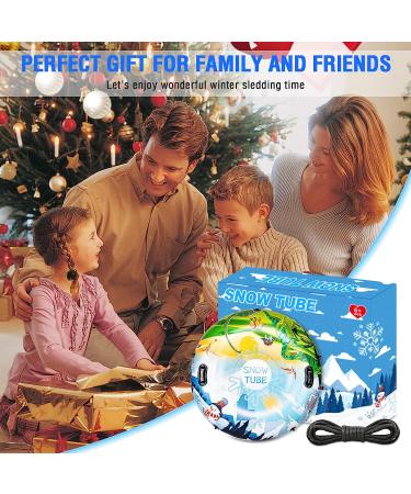 Inflatable Snow Tube Sled for Kids and Adults - 47'' with Rope and Handles | Heavy Duty Winter Outdoor Toy with Repair Kit - Buy Online on GoSupps.com