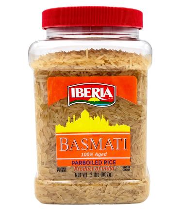 Iberia Premium Aged Parboiled Basmati Rice Jar, 2 Pounds 2 Pounds (Parboiled)