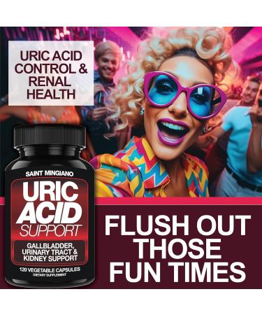 Uric Acid Support - 120 Capsules for Kidney Detox Gallbladder & Urinary Tract Health - Joint Support with Cherry & Cranberry Extract - Buy Online on GoSupps.com