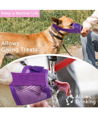 Yaodhaod XXL Violet Dog Muzzle - Breathable Nylon-Mesh Comfortable & Adjustable for Biting Chewing & Barking - Buy Online on GoSupps.com