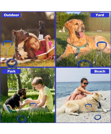 JETOP Heavy Duty Dog Stake & 10 ft Dog Chains Steel Spiral Ground Dog Spike for Outdoor Yard and Camping Dog Camping Accessories for Puppy Pet and Medium Dogs (176 lbs of pull) (Blue) - Buy Online on GoSupps.com