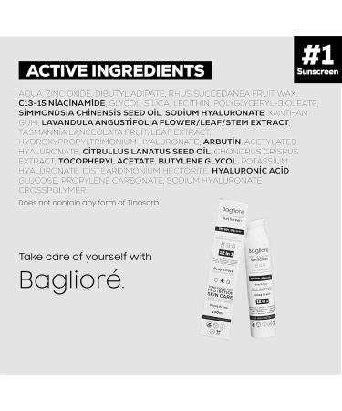 Bagliore Ultra-Protection Sunscreen SPF 50+ Moisturizer with Zinc Oxide & Hyaluronic Acid PA+++++ 12 in 1 Body & Face 3.38 fl oz - Buy Online on GoSupps.com