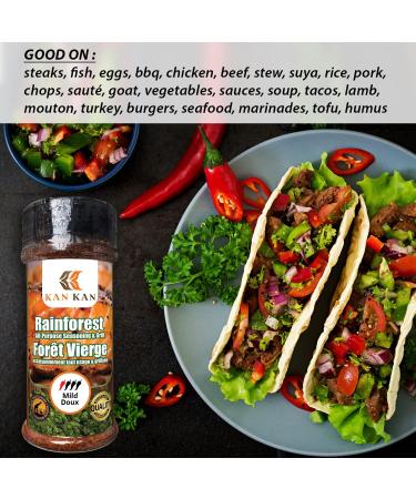 Kan Kan All Purpose Grilling Spices -Organic Rainforest Blend -Perfect for Steak Chicken Beef Seafood Vegetables -Non-GMO Keto Low Sodium Seasoning -BBQ Rub- No MSG -African Suya Spice - 5.3 Oz (Large1) 1 g (Pack of 1) - Buy Online on GoSupps.com