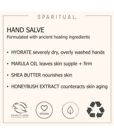 SpaRitual Citrus Cardamom Vegan Hand Salve - Natural Hydrating Serum with Marula Oil & Shea Butter | 1.5 Fl Oz | Gluten Free Moisturizer for Dry Hands - Buy Online on GoSupps.com
