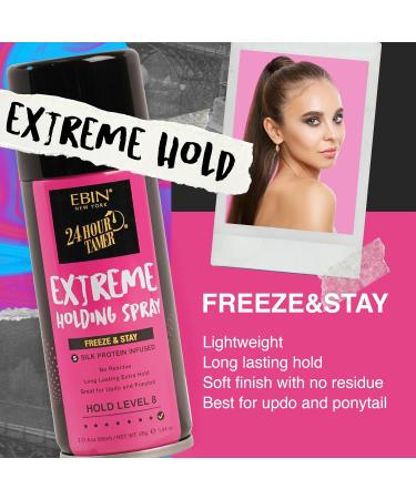 EBIN NEW YORK 24 Hour Tamer Intense Holding Spray - Freeze & Stay 1.94oz/ 80ml | Tames Frizz & Flyaway Gives High Shine & Volume All Day Hold 1.94 Fl Oz (Pack of 1) Extreme - Buy Online on GoSupps.com