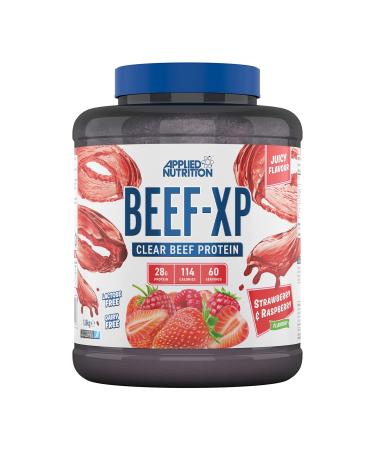 Applied Nutrition Beef XP - Clear Hydrolysed Beef Protein Isolate Fruit Juice Style Dairy Free Beef Protein Powder Lactose Free Zero Sugar Low Fat 1.8kg - 60 Servings (Strawberry & Raspberry) Strawberry & Raspberry 1.8 kg (Pack of 1)