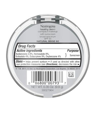 Neutrogena Healthy Skin Compact Cream Foundation SPF 55 Natural Beige - 0.35 oz (Pack of 1) - Buy Online on GoSupps.com