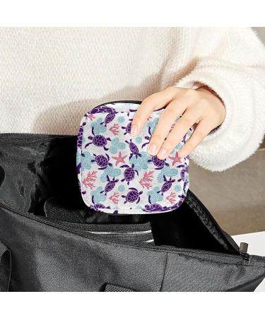 Boho Sea Turtle Storage Pocket | Women s Period Kit & Feminine Product Bag Coral Color - Buy Online on GoSupps.com