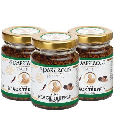 Spartacus Truffle Spartacus Black Truffles Preserved in Extra Virgin Olive Oil - Perfect Gourmet Seasoning for Pizza Pasta Salads Potatoes Meat and Eggs - Pack of 3