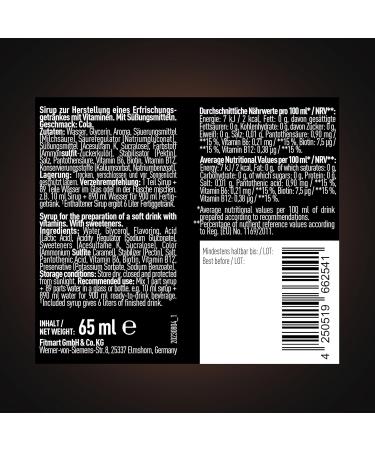 ESN Ultra Vitamin Syrup Cola - 65ml | Vitamins for 6 Liters of Ready-to-Drink Beverage | International Shipping Available - Buy Online on GoSupps.com