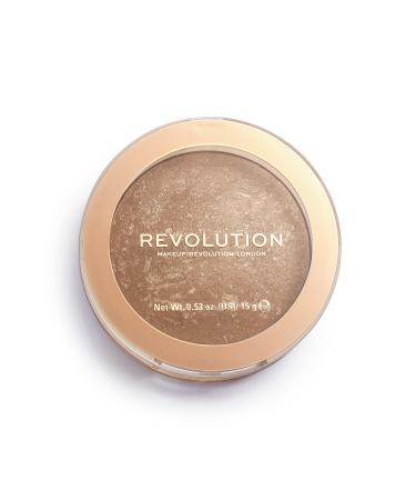 Makeup Revolution Bronzer Reloaded  Buildable Formula  Highlighting & Bronzing Powder  for Dark Skin Tones  Cruelty-Free  Long Weekend  0.53 Oz
