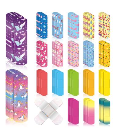 20 Styles Kids Cartoon Bandages Bulk Flexible Adhesive Colorful Strips Waterproof Cute Bandages Comfortable Protection Care for Girls Boys Children Toddlers Cuts Scrapes Burns (120 Pieces) Fresh Style