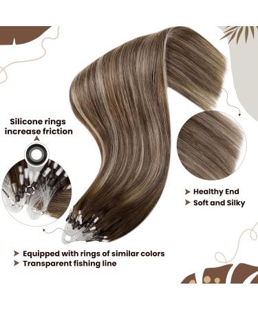 Buy Hetto Microring Real Hair Extensions - Ombre Dark Brown to Ash Blonde #4/18/4 50cm 50g - International Shipping Available - Buy Online on GoSupps.com