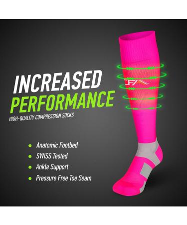 CFA V1 Compression Socks for Men & Women - Running Gym Cycling | Sustainable Danish Design - XL (2 Pairs) - Rosa - Buy Online on GoSupps.com