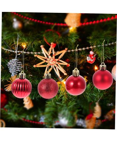 Artibetter Christmas Ball Pendant 36pcs Bright Mirror Ball Blush Decor Bling Decor Prom Decorations Christmas Tree Bauble Holiday Red 4CM - Buy Online on GoSupps.com