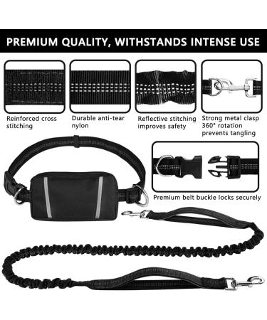 Pet Room Jogging Leash for Dogs - Elastic & Reflective Running Leash with Hip Belt for Large & Medium Dogs - Perfect for Running Jogging & Hiking - Buy Online on GoSupps.com