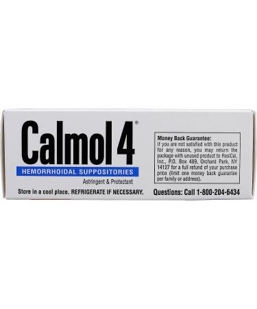 Calmol 4 Hemorrhoidal Suppositories - Soothing Natural Ingredients (24 Count) - Buy Online on GoSupps.com