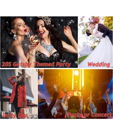 1920s Headbands for Women Vintage Fascinator 1920s Accessories for Ladies(Leaf-Gold) - Buy Online on GoSupps.com