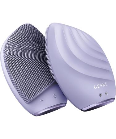 Buy Geske SmartAppGuided Sonic Facial Brush 5 in 1 - Electric Silicone Facial Cleaning Device & Massager in Purple | International Shipping Available - Buy Online on GoSupps.com